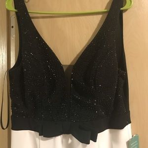 Never worn. NWT. Black and white evening gown.